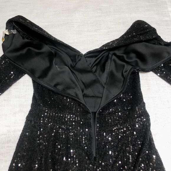 Ramy Brook Sequin Mini Dress Women 6 Becky Faux Wrap Deep-V Cocktail  Party - Picture 14 of 16